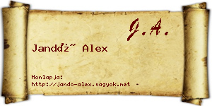 Jandó Alex névjegykártya